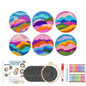 DIY Punch Needle Coaster Set Kit – Make 6 Scenery Landscape Design Coasters Multiple Design Choice Craft Embroidery