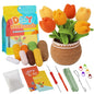 DIY Beginners Crochet Potted Flower Plant Kit – Lavender,Tulips, Daisies, Sunflowers