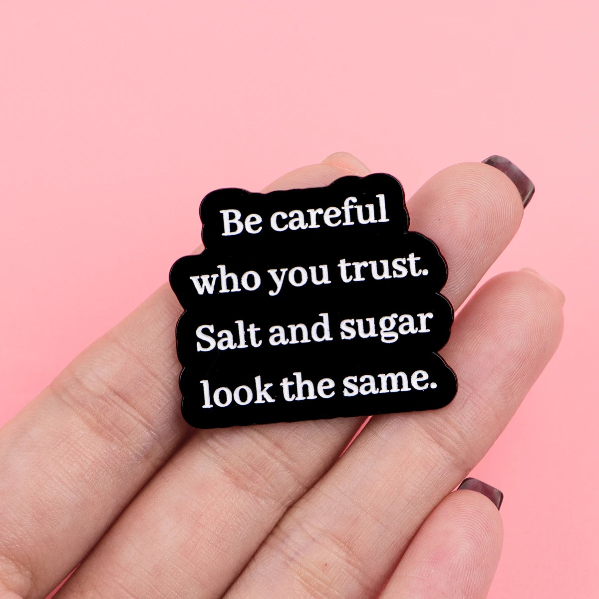 Funny Quotes Enamel Pin Badge Quote Brooch I Love Goth Girls Trauma Sarcastic Silly Humour