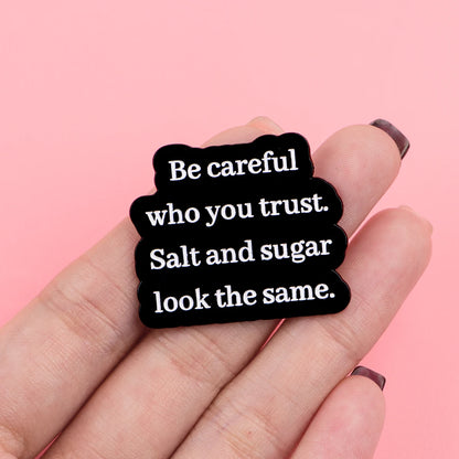 Funny Quotes Enamel Pin Badge Quote Brooch I Love Goth Girls Trauma Sarcastic Silly Humour