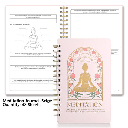 A5 Meditation & Self-Discovery Journal – 96-Page Daily Reflection Notebook for Mental Wellness