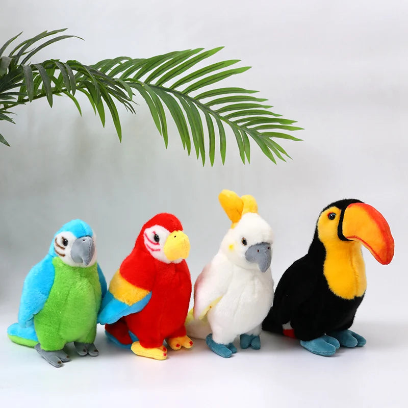 Lifelike Bird Plush 20-30cm–Parrot, Peacock, Pelican, Eagle, Cockatoo, Vulture & More Soft Toys
