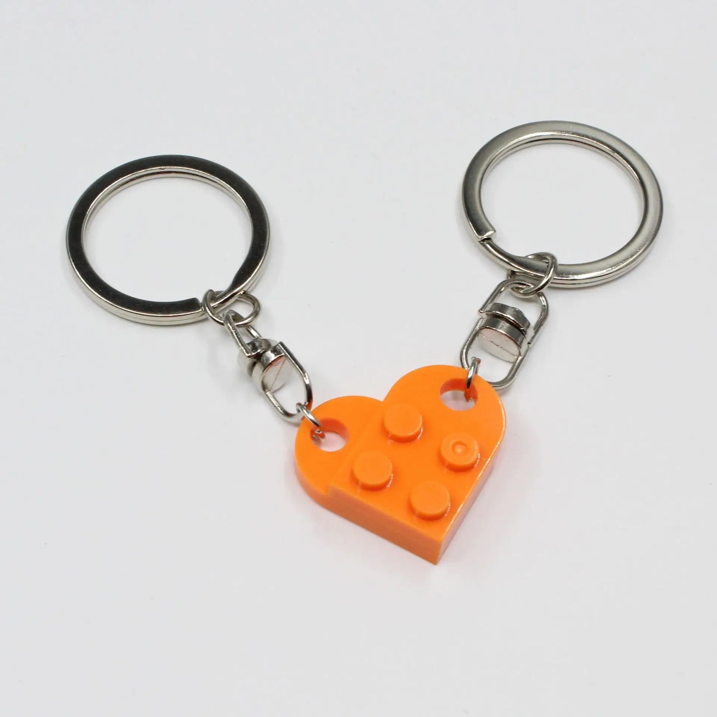 Couple Friends Heart-Shaped Keychain Keyring Set - Matching Design Gift