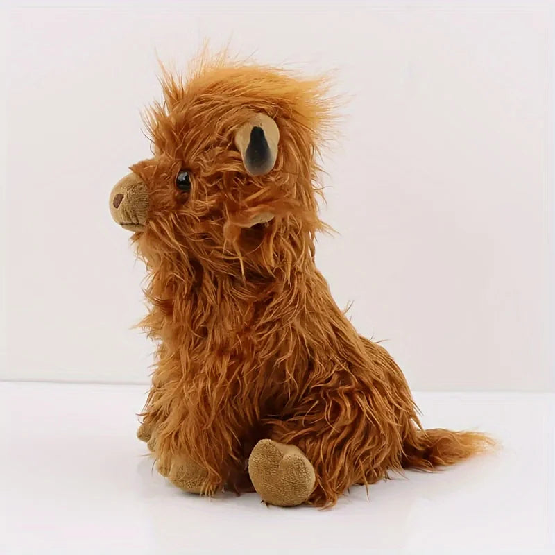 25cm Highland Cow Plush Toy – Soft Stuffed Animal in Brown or Black
