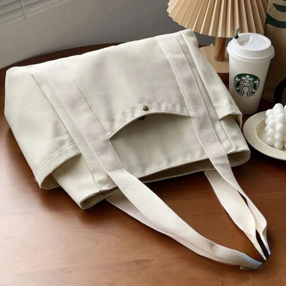 Large Capacity Canvas Tote Bag – Everyday Shoulder Bag for Work, School & Shopping