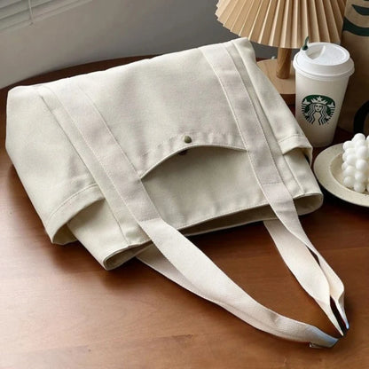 Large Capacity Canvas Tote Bag – Everyday Shoulder Bag for Work, School & Shopping