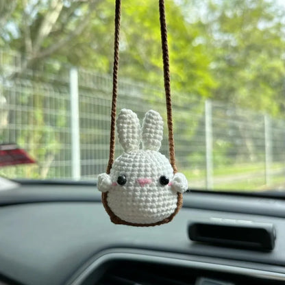 Cute Crochet Knitted Animal Swing Hanging Decoration for Car Home Bag Charm Gift