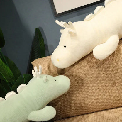 70-140cm Giant Dragon Plush Soft Toy – White or Green Fantasy Dinosaur