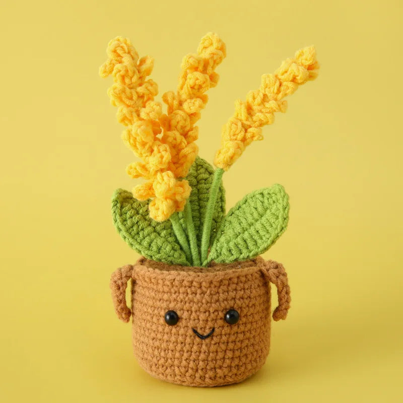 Crochet Knitted Potted Money Tree Plant – Handmade Style Décor Gift | Artificial Cute Mini Plant or Tree