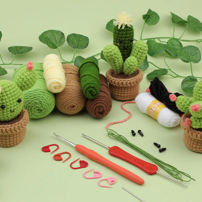 3/6pcs DIY Beginners Plant Succulent Crochet Starter Kit