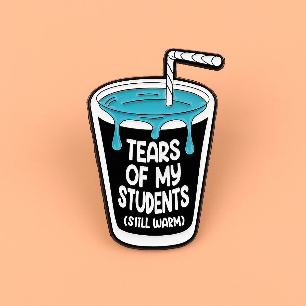 Students Tears Cup Funny Enamel Brooch Lapel Pin Badge Teacher TA Gift Student Novelty