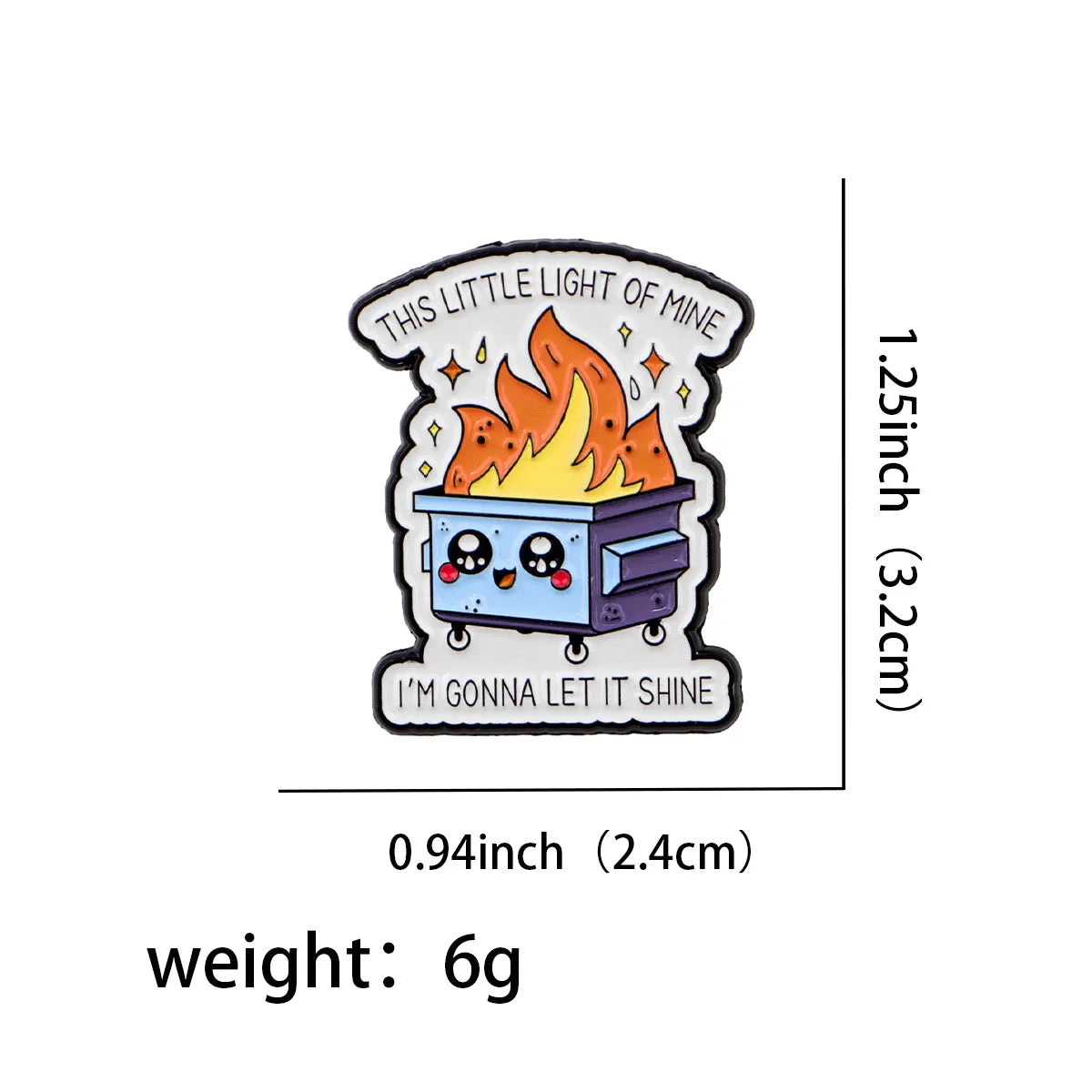 Dumpster Fire Enamel Pin Badge Funny Sarcastic Brooch Lapel Backpack Clothing Accessories