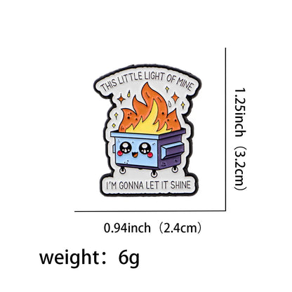 Dumpster Fire Enamel Pin Badge Funny Sarcastic Brooch Lapel Backpack Clothing Accessories