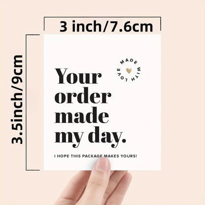 50pcs Thank You Cards – Small Business Appreciation Notes for Orders & Packaging