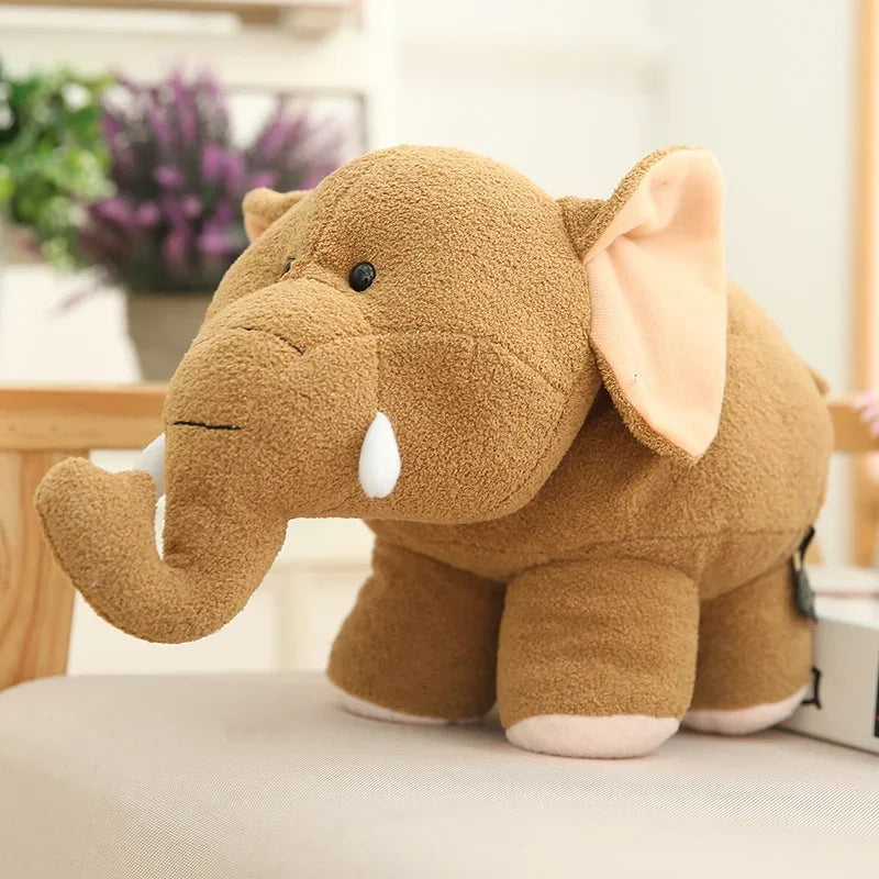 Chubby Elephant or Hippo Plush – Grey or Brown, 20cm / 25cm / 35cm