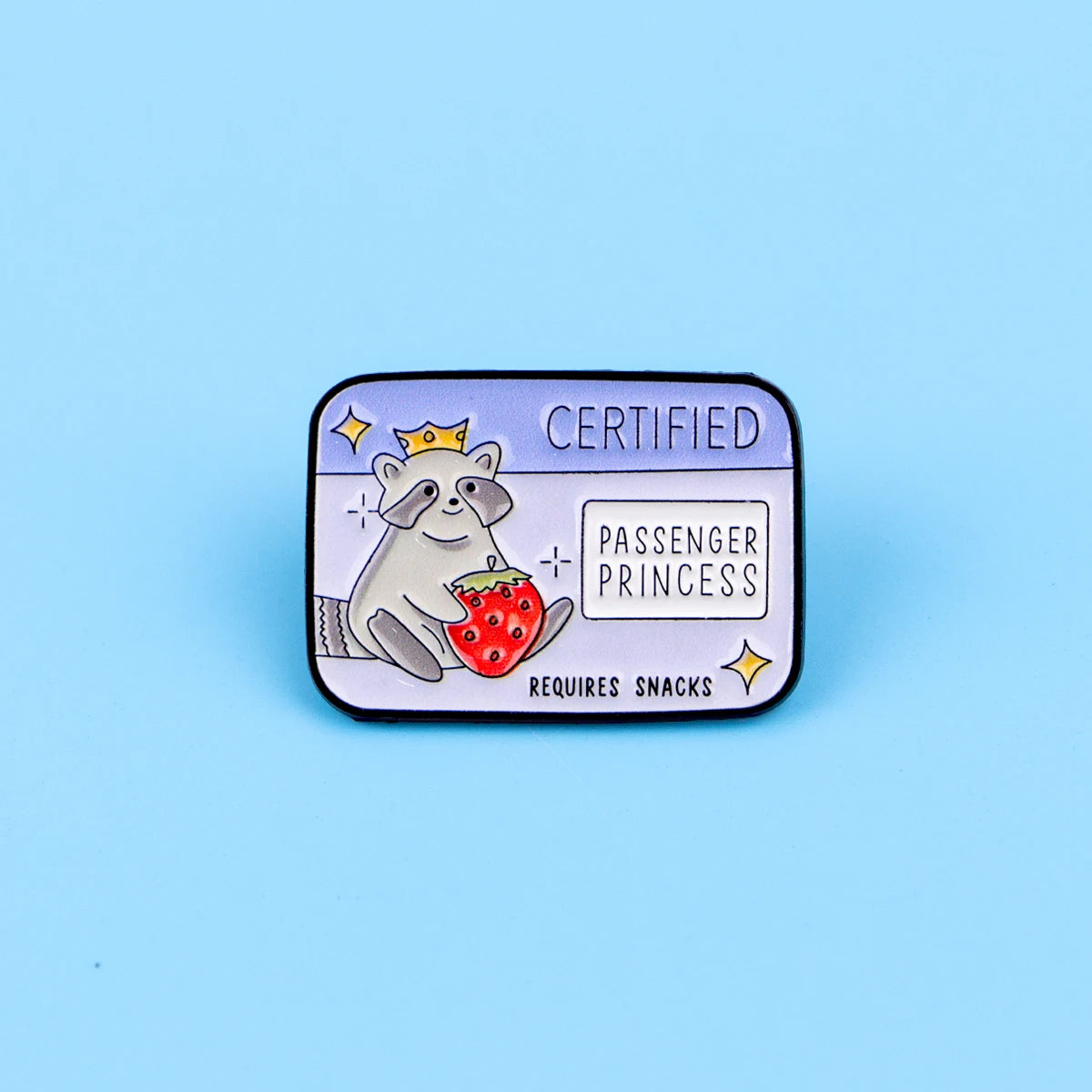 Certified Passenger Princess Enamel Pin Badge Funny Cute Raccoon Brooch Lapel Clothing Accessories Animal