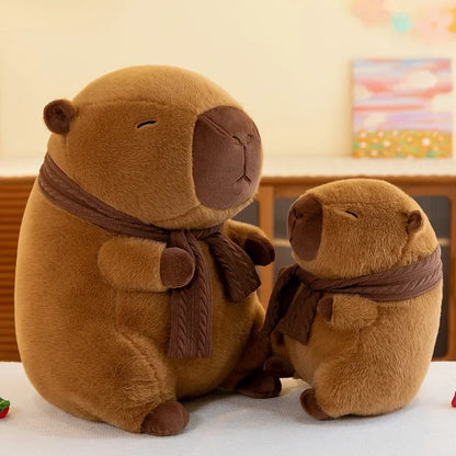 23/35CM Cute Capybara Plush Toy with Scarf -  Autumn Winter Seasonal