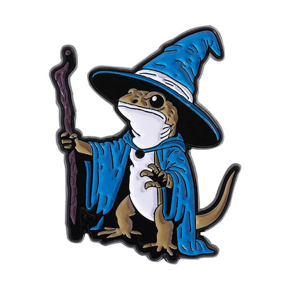 Wizard Lizard Enamel Pin Badge Cute Fantasy Funny Witch Hat