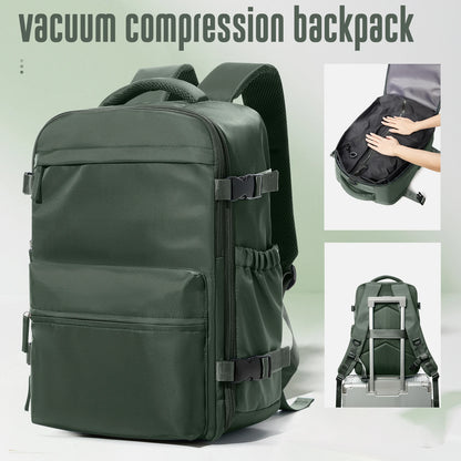 Expandable Vacuum Travel Luggage Backpack – Large Capacity Laptop Bag Men Women - Comes With Pump - Airback Smart Compression Backpack