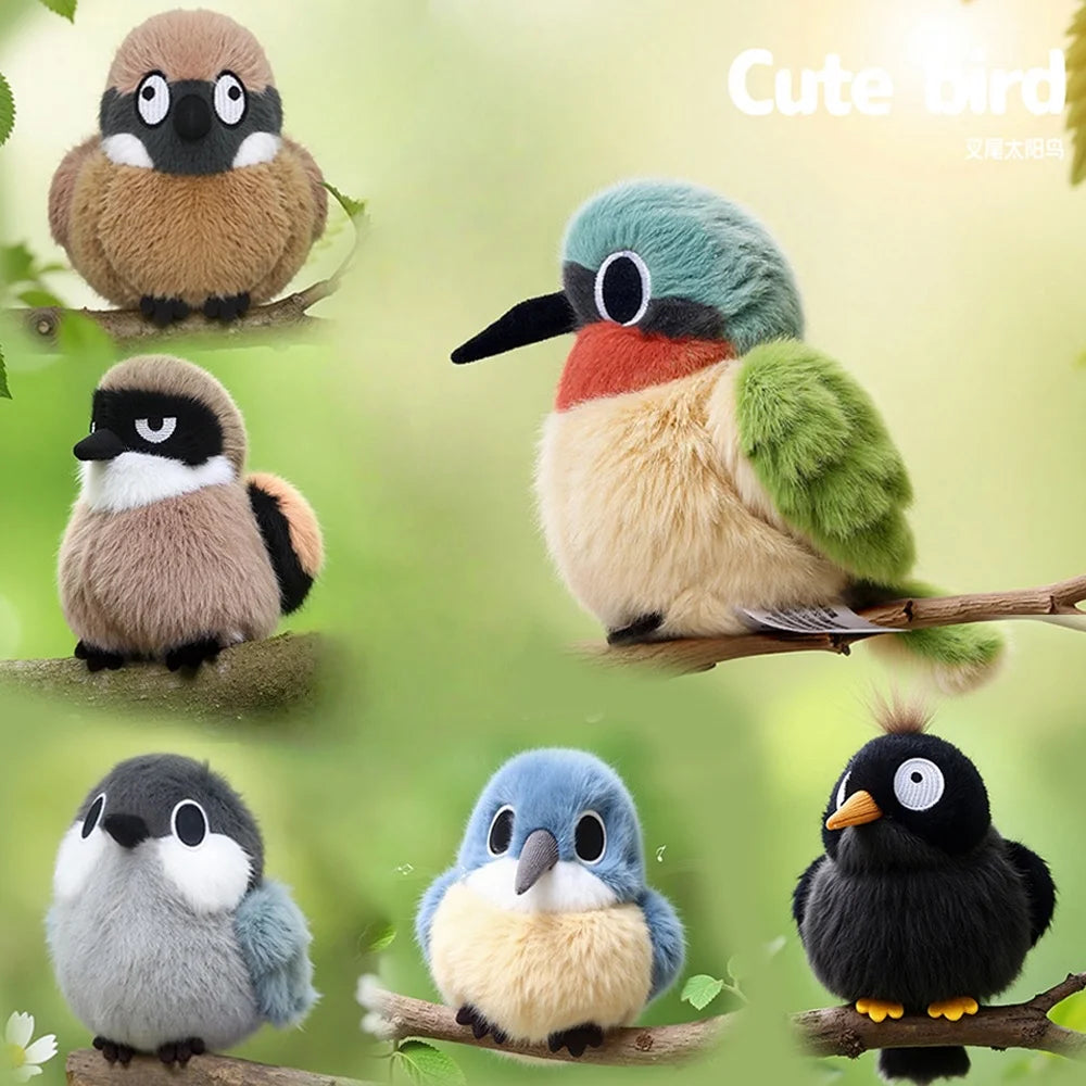 11cm Lifelike Mini Bird Plush Soft Toy – Kingfisher, Sparrow, Sunbird, Myna & More