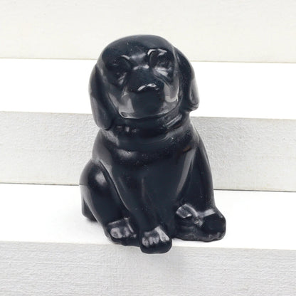 Crystal Dog Figurines – Hand-Carved Natural Stone Animal Dogs Figures for Chakra Energy Healing & Home Décor