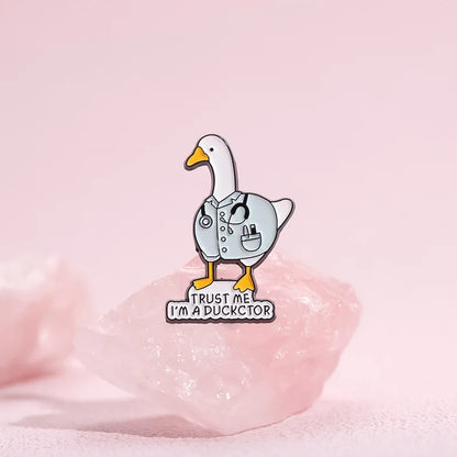 Funny Doctor Nurse Veterinarian Duck Dog Rat Enamel Brooch Lapel Pin Badge Novelty Gift