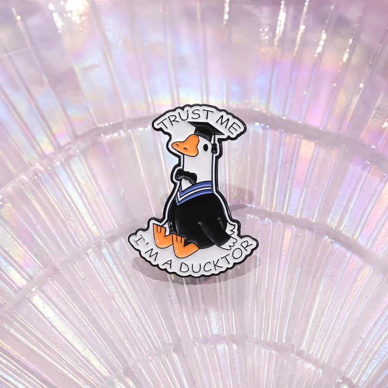 Funny Doctor Nurse Veterinarian Duck Dog Rat Enamel Brooch Lapel Pin Badge Novelty Gift