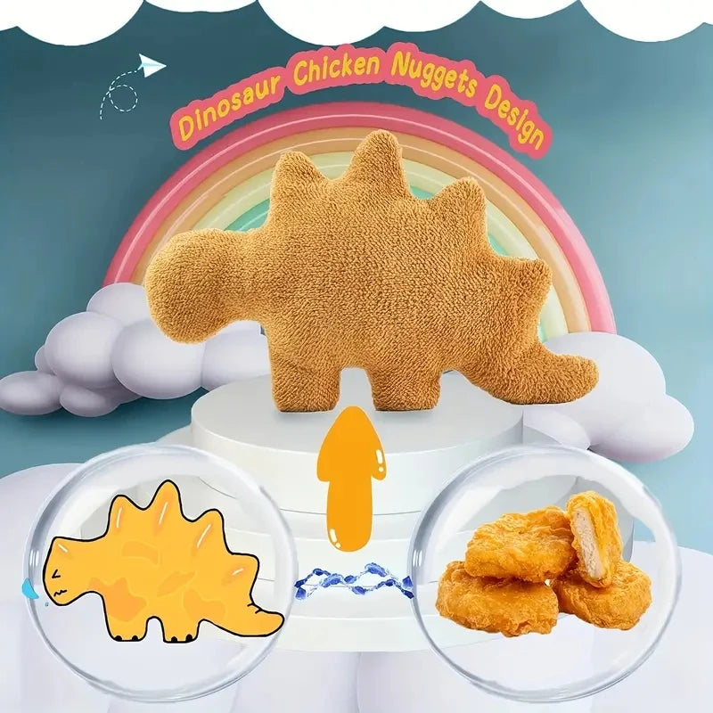 Large Dino Nugget Plush Pillow – 47cm Soft Stuffed Dinosaur Chicken Nugget Toy Quirky Funny