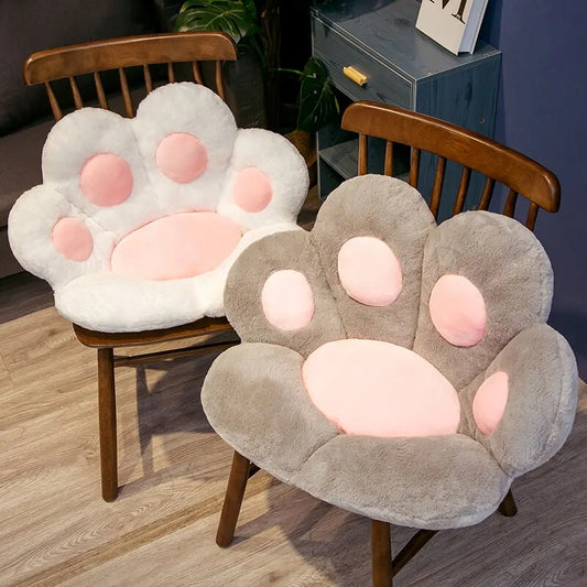 70x60cm Large Cat Paw Plush Cushion Seat Pad in Pink, Grey, White