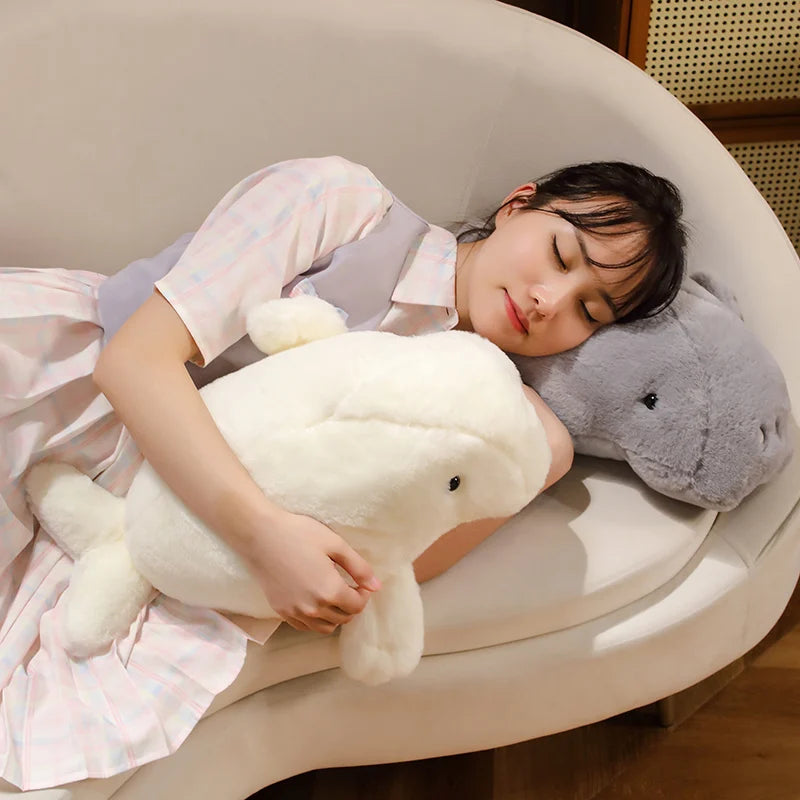 Large Manatee Plush Soft Toy – Sea Cow Cuddly Plush in 40cm or 50cm (Grey or White)