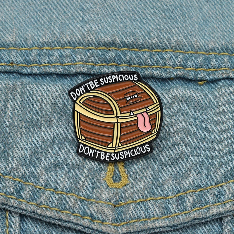 D&D Mimic Chest Enamel Pin Badge Don't Be Suspicious Cosplay Game Souvenir Brooch Bag Lapel
