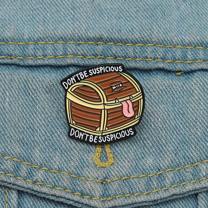 D&D Mimic Chest Enamel Pin Badge Don't Be Suspicious Cosplay Game Souvenir Brooch Bag Lapel