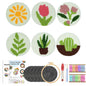 DIY Punch Needle Coaster Set Kit – Make 6 Flower Plant Design Coasters Multiple Design Choice Craft Embroidery