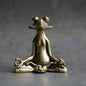 Mini Brass Copper Metal Zen Frog Meditating Figurine – Incense Holder Desk Buddy Ornament Collectible