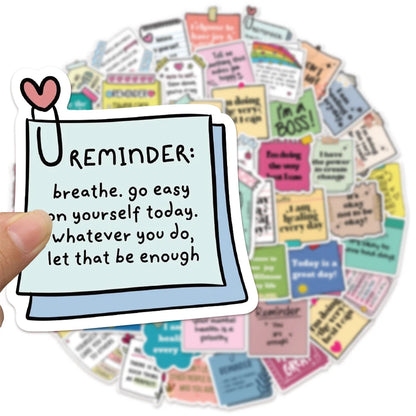 50Pc Self-Affirmation Quote Stickers – Motivational Waterproof Vinyl Pack