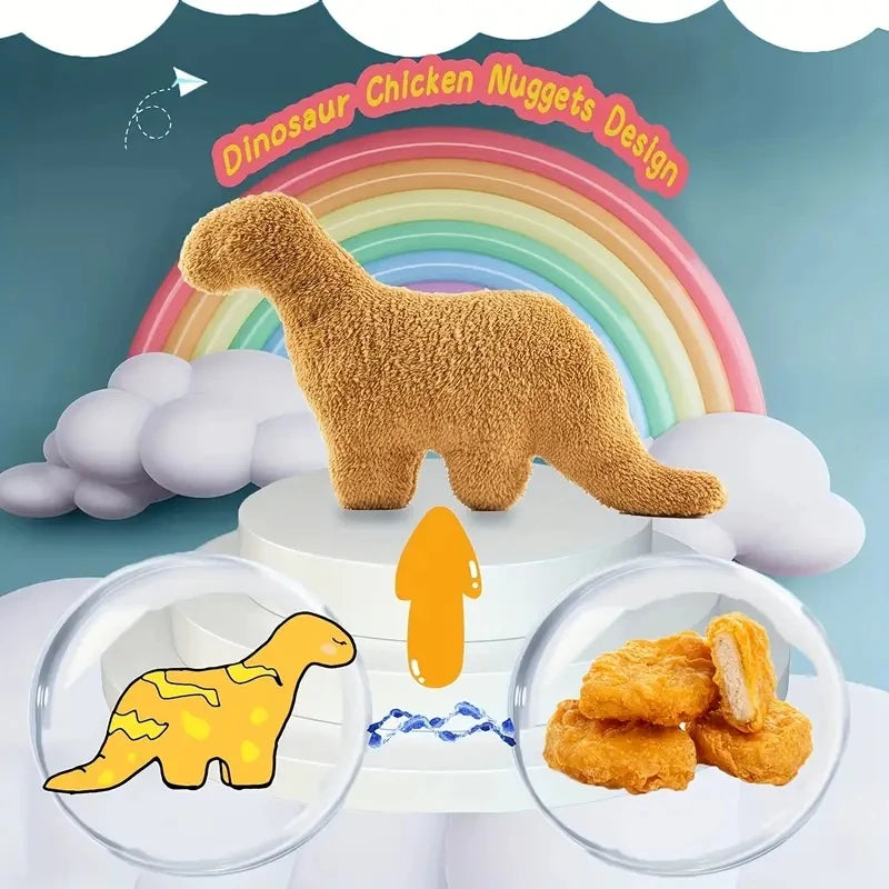 Large Dino Nugget Plush Pillow – 47cm Soft Stuffed Dinosaur Chicken Nugget Toy Quirky Funny