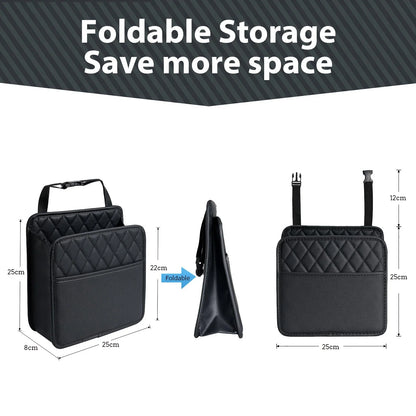 Multi-Functional Car Storage Bag Bin Unit PU Leather - Suitable For Most Vehicles