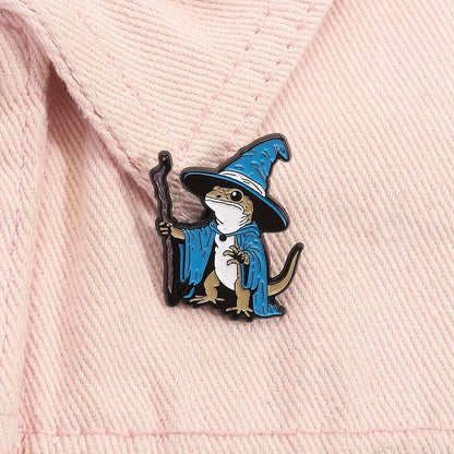 Wizard Lizard Enamel Pin Badge Cute Fantasy Funny Witch Hat