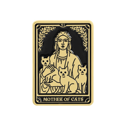 Mother of Dogs Mother of Cats Tarot Card Style Enamel Pin Badge Cat Dog Lovers Mom