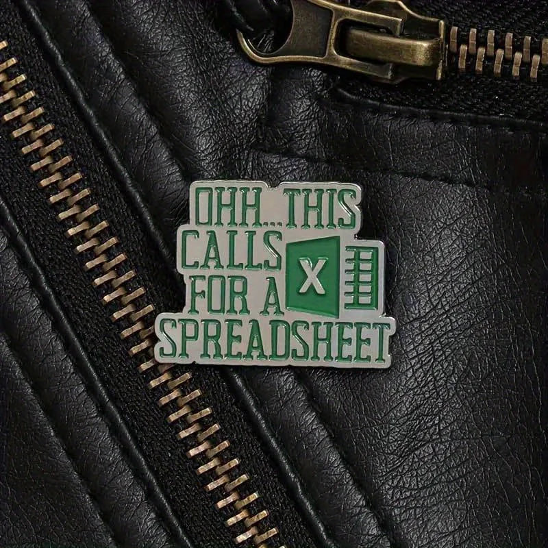 This Calls For A Spreadsheet Funny Enamel Excel Worksheet Brooch Lapel Pin Badge Novelty Gift