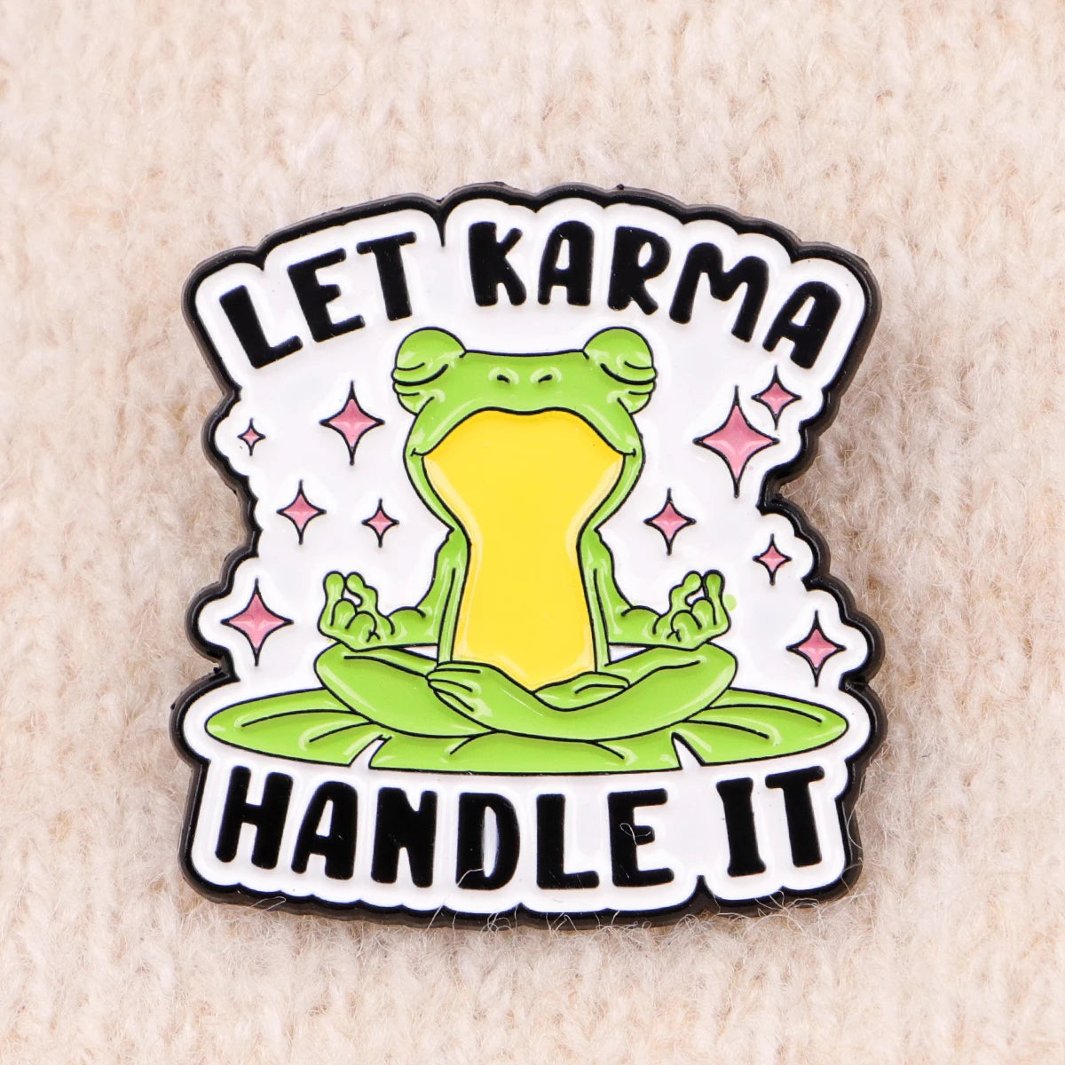 Karma Meditating Frog Funny Enamel Brooch Lapel Pin Badge Gift Mental Health