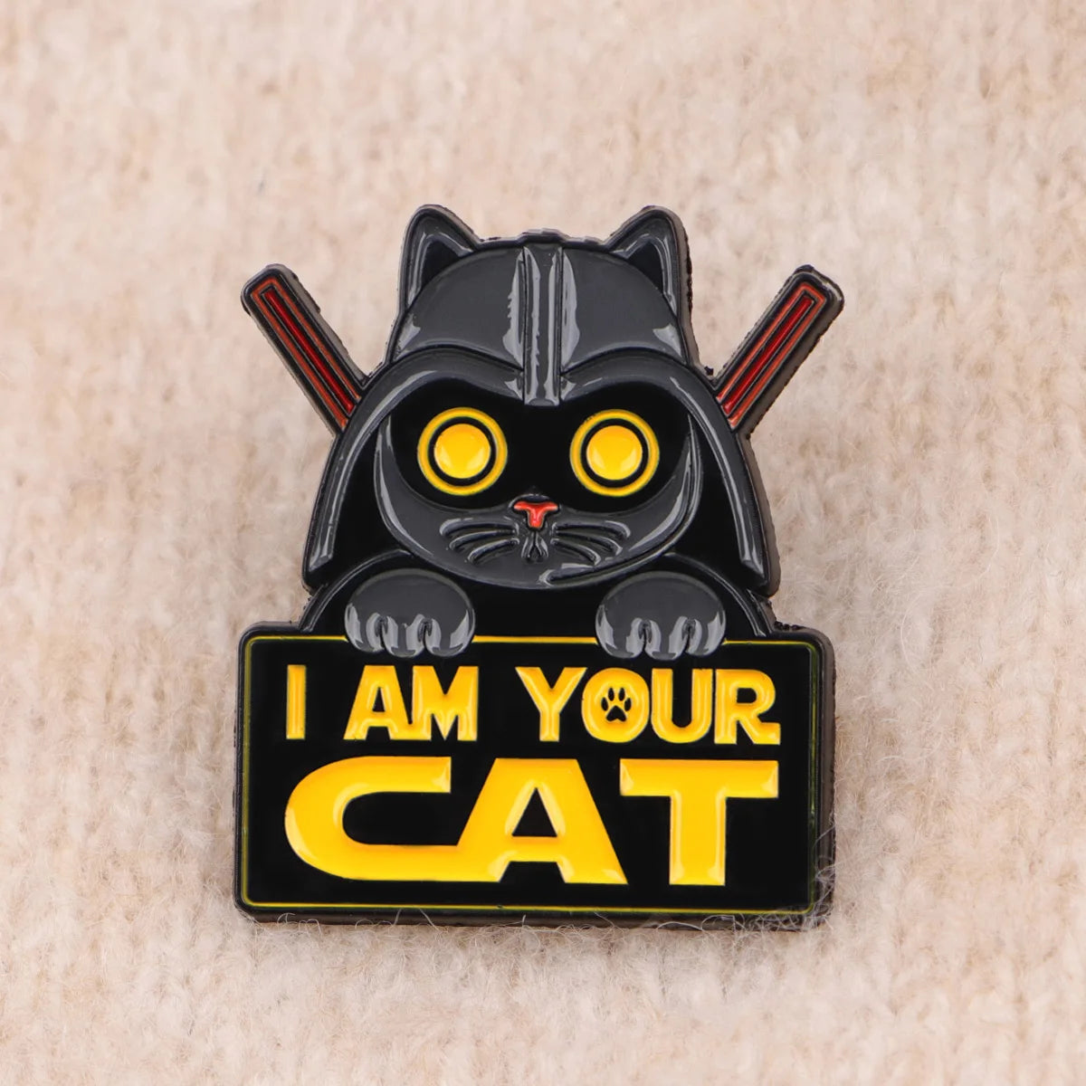 I Am Your Cat Funny Black Cat Cosplay Enamel Brooch Lapel Pin Badge Novelty Gift