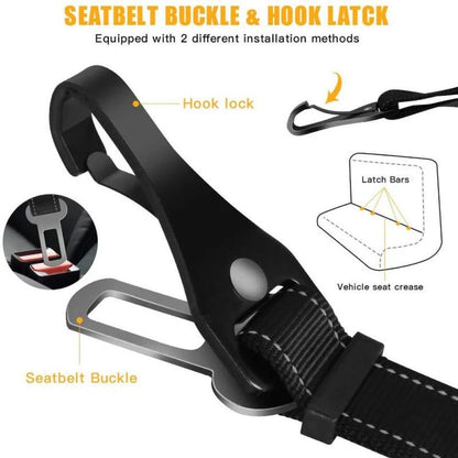 3-in-1 Adjustable Dog Car Seat Belt – Reflective Pet Travel Safety Lead for Small Medium & Large Dogs