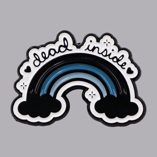 Dead Inside Rainbow Bridge Funny Sarcastic Enamel Pin Badge Brooch Lapel Backpack Clothing Accessories