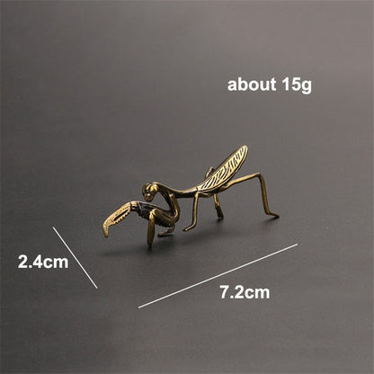 Vintage Copper Mantis Miniature – Decorative Tea Pet & Plant Pot Ornament