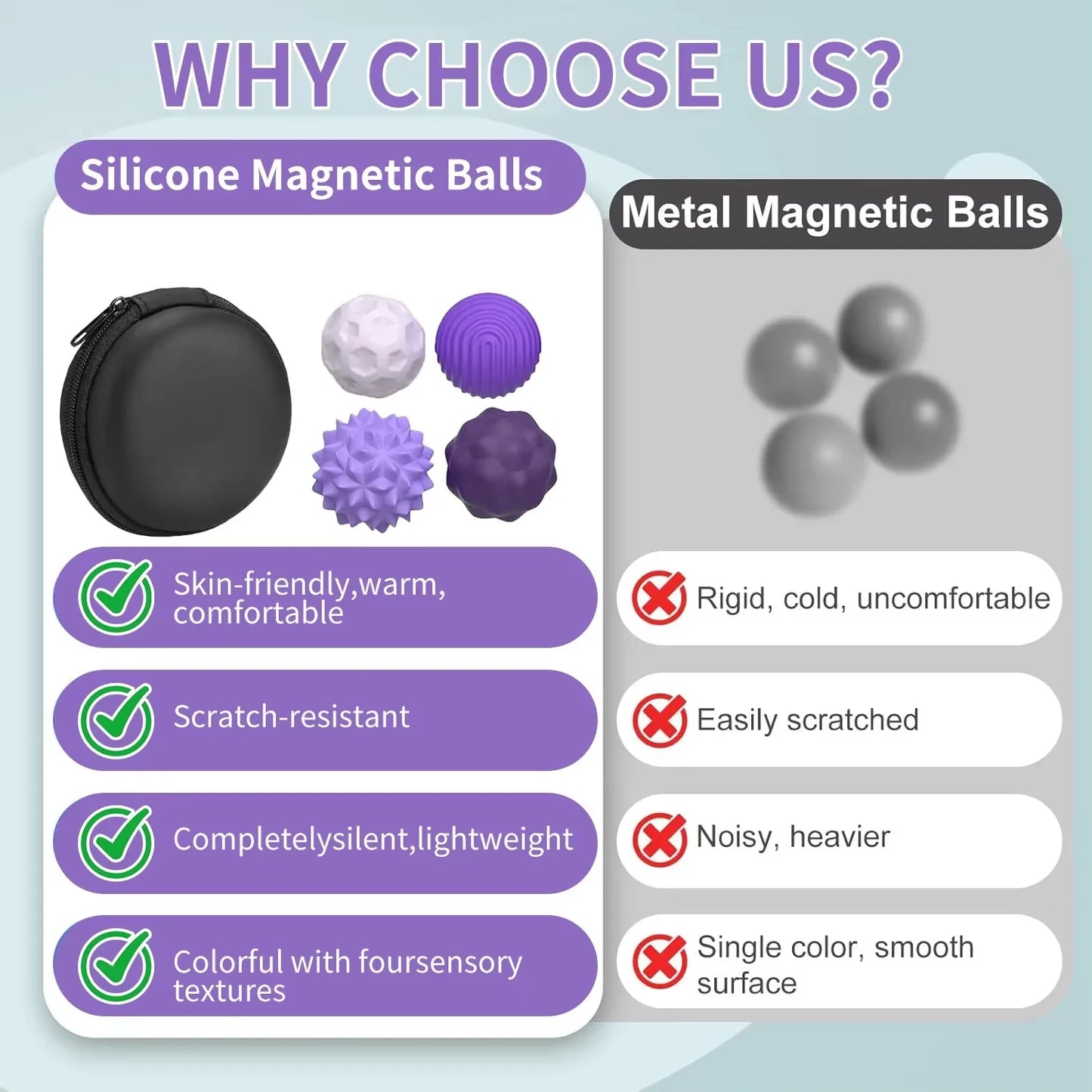 Magnetic Sensory Fidget Ball Toy – Calming Stress Relief Anxiety ADHD Autism Mental Health
