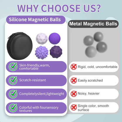 Magnetic Sensory Fidget Ball Toy – Calming Stress Relief Anxiety ADHD Autism Mental Health