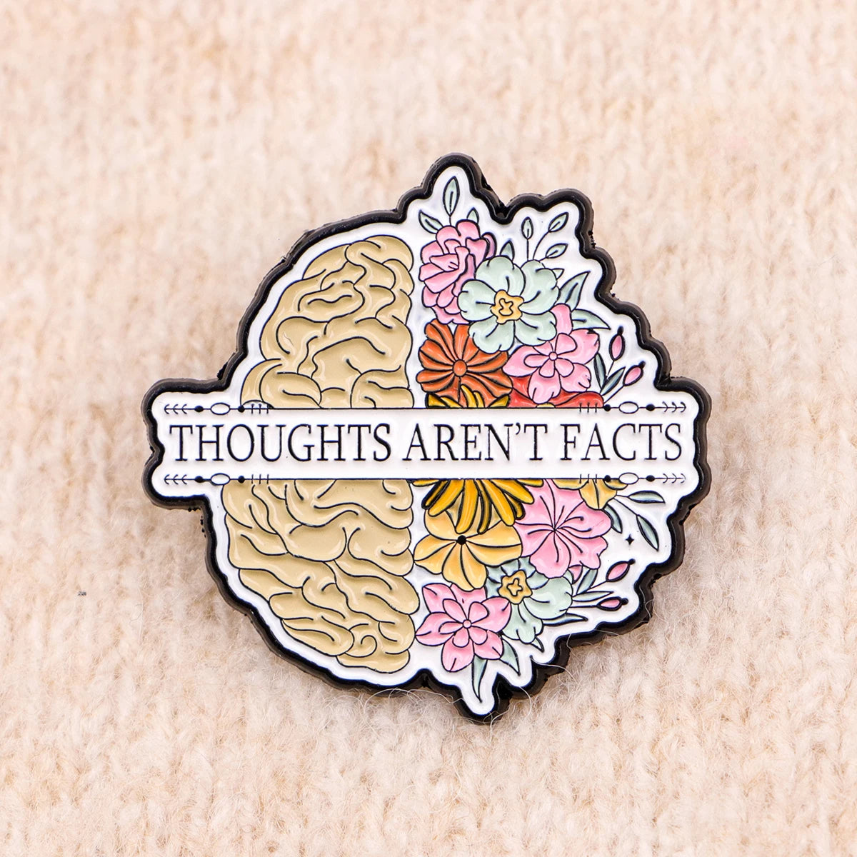 Thoughts Aren’t Facts Enamel Pin Badge Mental Health Support Anxiety ADHD OCD