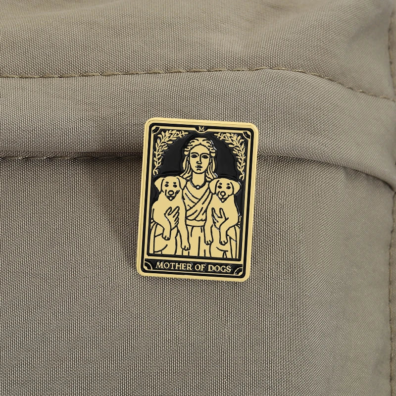 Mother of Dogs Mother of Cats Tarot Card Style Enamel Pin Badge Cat Dog Lovers Mom
