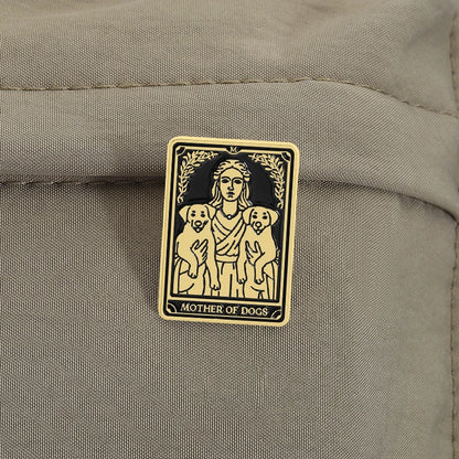 Mother of Dogs Mother of Cats Tarot Card Style Enamel Pin Badge Cat Dog Lovers Mom